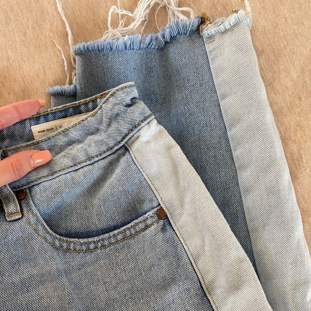 Two tone mom jeans